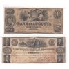 Image 1 : 2 x Obsolete Banknotes from 1800's USA. A $1 from the Bank of Augusta and a $20 from the Mississippi