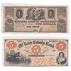 Image 1 : 2 x Remainder Obsolete Banknotes from 1800's USA. A $1 from the Millers Bank of Washtenaw and a $5 f