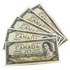 Image 1 : 5 x 1954 Modified Portrait $20.00 Notes. 5 pcs.