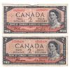 Image 1 : Complete Signature Type Set of the 1954 Devil's Face $2.00 Series. Included are Two 1954 Devil's Fac