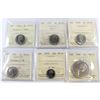 Image 1 : 1974 5-cent Double 4 SP-64 Cameo, 1977 5-cent Low 7 MS-64, 1978 5-cent MS-65, 1980 5-cent Numismatic