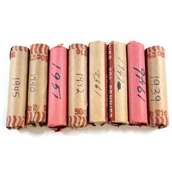 Estate Lot of 8x Canada 1-cent Rolls of 50pcs. You will receive 1939, 1940, 1942, 1945, 1946, 1947, 