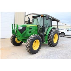 2013 JOHN DEERE 6105M FARM TRACTOR; VIN/SN:777752 - MFWD, 3 PTH, PTO, 3 HYD. REMOTES, ECAB W/ AC, 18