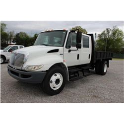 2012 INTERNATIONAL DURASTAR 4300 FLATBED DUMP TRUCK; VIN/SN:3HAJTSKL4CL590947 - S/A, CREW CAB, 300 H