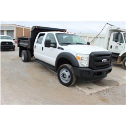 2012 FORD F550 FLATBED TRUCK; VIN/SN:1FD0W5HY8CEA44191 - 4X4, CREW CAB, V10 GAS, A/T, AC, 9' STEEL F