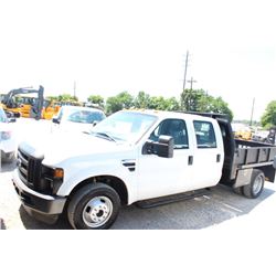 2010 FORD F350 FLATBED TRUCK; VIN/SN:1FDWW3GY5AEA18175 - CREW CAB, V10 GAS, A/T, AC, 8' 6" FLATBED B