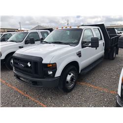2009 FORD F350 FLATBED TRUCK; VIN/SN:1FDWW36R29EB04713 - CREW CAB, V8 DIESEL, A/T, AC, 8'-6" FLATBED