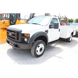 2008 FORD F550 SERVICE TRUCK; VIN/SN:1FDAF56R98EA54638 - KNAPHEIDE SERVICE BODY, VENTURO ET10KX CRAN