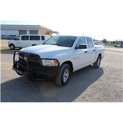 2015 DODGE 1500 PICKUP TRUCK; VIN/SN:3C6RR7KT2FG626447 - 4X4, CREW CAB, V8 GAS, A/T, AC, BED COVER, 
