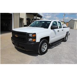 2015 CHEVROLET 1500 PICKUP TRUCK; VIN/SN:1GCVKPEC0FZ213790 4X4, EXT. CAB, V8 GAS, A/T, AC, 57,270 MI