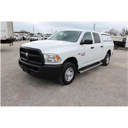 2014 DODGE 2500 PICKUP TRUCK; VIN/SN:3C6TR4CTXEG243289 - CREW CAB, V8 GAS, A/T, AC, CAMPER SHELL, 87