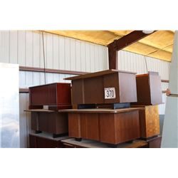 MISC. DESKS, CABINETS, CREDENZA, PICTURES