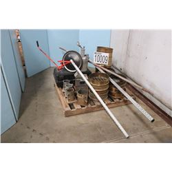 SIEVES, TEST SAMPLE SPLITTER, LEVELING RODS, AIR ENTRAINMENT METER, DISTANCE MEASURING WHEEL