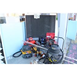 VACUUMS, GRINDERS, DRILLS, CHAIN SAW, BAND SAW, BATTERY CHARGER, LEVEL, EVAPORATIVE COOLING FAN, PRU