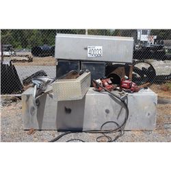 TOOL BOXES, FUEL TRANSFER TANK, FUEL PUMP W/ METER