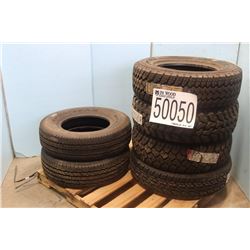 TIRES - (1) LT245/70R17 "E' MTR, (1) LT225/75R16 E BLTL REG TRD, (1) P235/75R16 S2 REG TRD, (2) LT24
