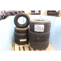 TIRES - (3) 31-13.50-15 NHD, (5) 8.00-14.5 F BLTL TRACTION HI-MILER REG TRD