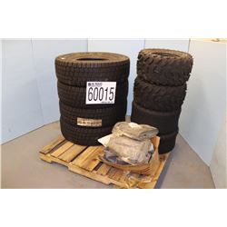 TIRES - (4) LT265/75R16, (2) AT 22X16-10, (2) 22 X10.00