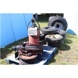 TIRE RIMS, LUBE REELS, OIL PUMP, WINCH