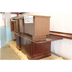 BOOKCASES, DESKS, DRAFTING TABLE