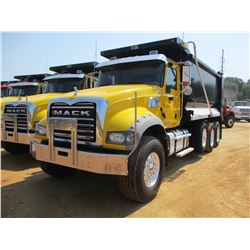 2013 MACK GU713 DUMP, VIN/SN:1M2AX07C0DM018363 - TRI-AXLE, 455HP MACK MP8 ENGINE, ALLISON 4500RDS A/