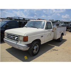 1991 FORD F350 SERVICE TRUCK, VIN/SN:1FDJF37H4MNB12613 - V8 GAS ENGINE, A/T, KNAPHEIDE SERVICE BODY,