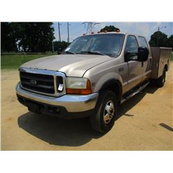 1999 FORD F350 SERVICE TRUCK, VIN/SN:1FTWW33F4XEA59608 - CREW CAB, POWERSTROKE DIESEL ENG, A/T, TOOL