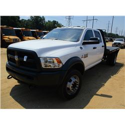 2015 DODGE RAM 5500 FLATBED TRUCK, VIN/SN:3C7WRNFL3FG588904 - 4X4, CREW CAB, CUMMINS TURBO DIESEL EN