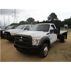 2011 FORD F450 FLATBED DUMP, VIN/SN:1FDTF4GT2BEC81710 - 6.7L POWERSTROKE DIESEL, A/T, DUALLY, FLAT D