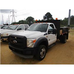 2011 FORD F450 FLATBED DUMP, VIN/SN:1FDTF4GT3BEC82218 - S/A, FORD POWER STROKE DIESEL ENGINE, A/T, S