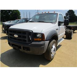 2007 FORD F550 CAB & CHASSIS, VIN/SN:1FDAF56P47EB44809 - S/A, FORD POWER STROKE DIESEL ENGINE, A/T, 