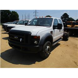 2008 FORD F450 CAB & CHASSIS, VIN/SN:1FDXW46R48EA54633 - CREW CAB, POWER STROKE DIESEL ENGINE, A/T, 