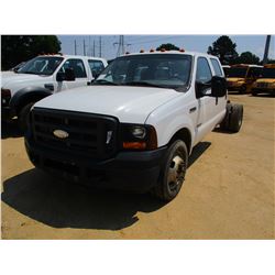 2006 FORD F350 CAB & CHASSIS, VIN/SN:1FDWW36P26EC36493 - S/A, CREW CAB, POWER STROKE DIESEL ENGINE, 