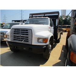 1998 FORD FLATBED, VIN/SN:1FDNF80C9WVA15701 - S/A, FORD DIESEL ENGINE, 6 SPEED TRANS, 26,000LB GVW, 