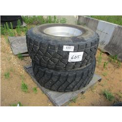 (2) 425/65R22.5 TIURES W/ALUM RIMS