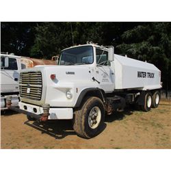 1987 FORD L9000 WATER TRUCK, VIN/SN:1FDZT90W3HVA24635 - T/A, CUMMINS DIESEL ENGINE, 8LL TRANS, 44K R