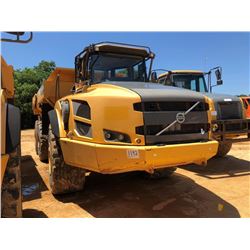 2012 VOLVO A40F ARTICULATED DUMP, VIN/SN:11595 - TAILGATE, REAR CAMERA, ECAB W/AC, 29.5R25 TIRES, ME