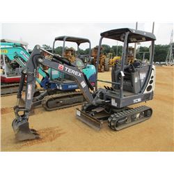 2014 TEREX TC16 MINI EXCAVATOR, VIN/SN:TC00162807 - 42" STICK, 16" BUCKET, BLADE, CANOPY, METER READ