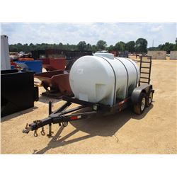 WATER TANK, - 700 GALLON, GAS PUMP, MTD ON T/A TAG TRAILER, FOLD UP RAMPS, ST205/75R14 TIRES
