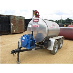 GASOLINE STORAGE TANK, VIN/SN:1E9E1TA258FC543009 - 500 GALLON, STAINLESS STEEL, 12 VOLT PUMP W/HOSE 