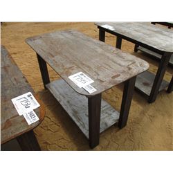 STEEL TABLE, - W/SHELF, 29" X 57"