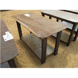 STEEL TABLE, - W/SHELF, 29" X 57"