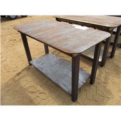 STEEL TABLE, - W/SHELF, 29" X 57"