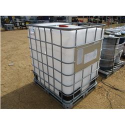 350 GALLON PLASTIC CONTAINER W/METAL CAGE