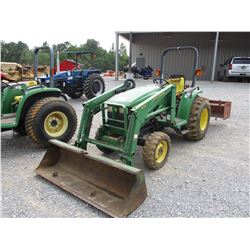 JOHN DEERE 4400 FARM TRACTOR, VIN/SN:341349 - MFWD, 3 PTH, PTO, JOHN DEERE 430 FRONT END LOADER ATTA