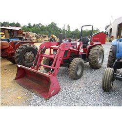 MAHINDRA 4530 FARM TRACTOR, VIN/SN:USR1021 - MFWD, 3 PTH, PTO, (1) HYD REMOTE, MAHINDRA ML245 FRONT 
