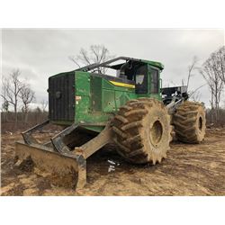 2016 JOHN DEERE 948L SKIDDER, - DUAL ARCH, WINCH, ECAB W/AC, 35.5 TIRES, METER READING 3,850 HOURS (