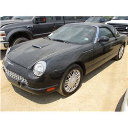 2002 FORD THUNDERBIRD VIN/SN:1FAHP60A62Y127341 - V8 GAS ENGINE, A/T, HARD TOP & STAND, SOFT TOP, ODO