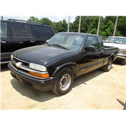 2002 CHEVROLET S10 PICKUP, VIN/SN:1GCCS195028134717 - EXT CAB, LWB, GAS A/T, ODOMETER READING 160,15