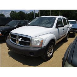 2006 DODGE DURANGO SUV, VIN/SN:1D4HB38NX6F158787 - GAS ENGINE, A/T, ODOMETER READING 159,327 MILES (